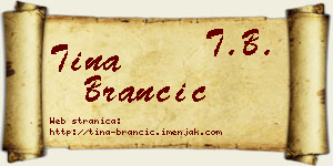 Tina Brančić vizit kartica